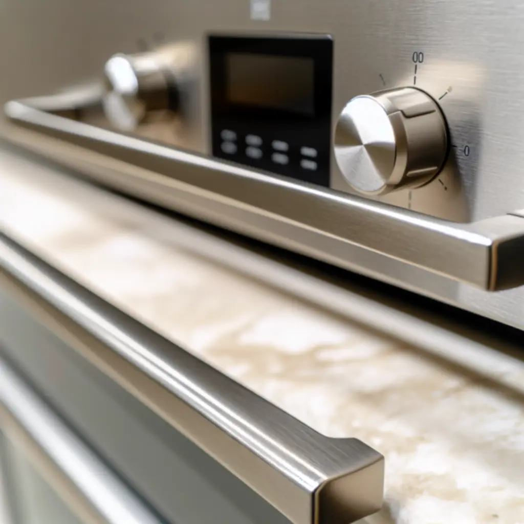 Konyhai berendezés részlete, precíziós zsanér és felület