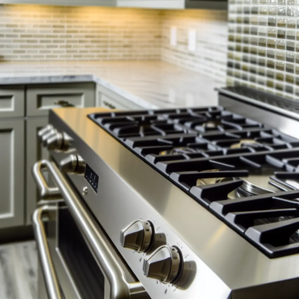 Professzionális tűzhely részlet